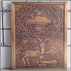小鹿銅浮雕壁畫