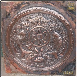 圓形鯉魚(yú)銅浮雕